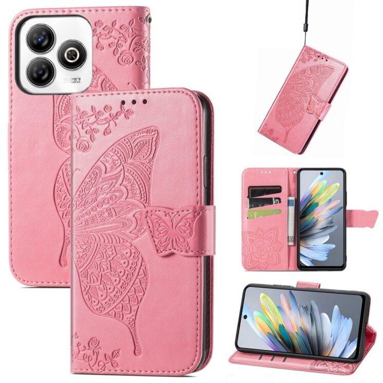 Чохол UniCase Butterfly Pattern для ZTE Blade A75 - Pink: фото 4 з 6