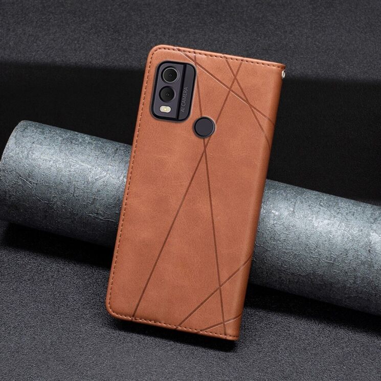 Чехол UniCase Geometric Pattern для Nokia C22 - Brown: фото 2 из 7