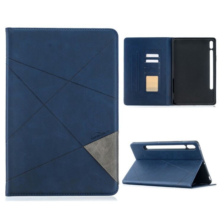 Чохол UniCase Geometric Style для Samsung Galaxy Tab S7 (T870/875) / S8 (X700/706) - Blue: фото 1 з 10