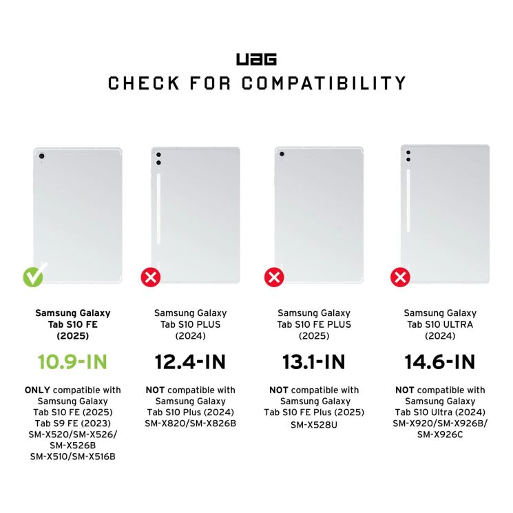 Чехол URBAN ARMOR GEAR (UAG) Metropolis SE Series для Samsung Galaxy Tab S9 FE (X510/516) / Tab S10 FE (X520/526) 224415114040 - Black: фото 13 из 16
