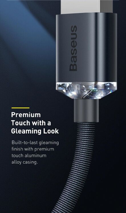 Кабель Baseus Crystal Shine Series USB to Lightning (2.4A, 1.2m) CAJY000001 - Black: фото 12 з 26