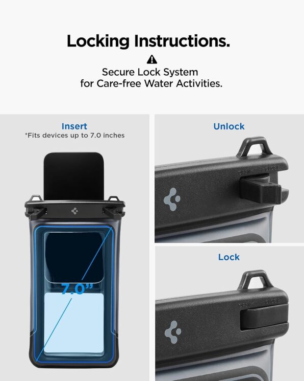 Комплект влагозащитных чехлов Spigen (SGP) A611P Universal Waterproof Case (ACS09348) - Matte Black: фото 11 из 11