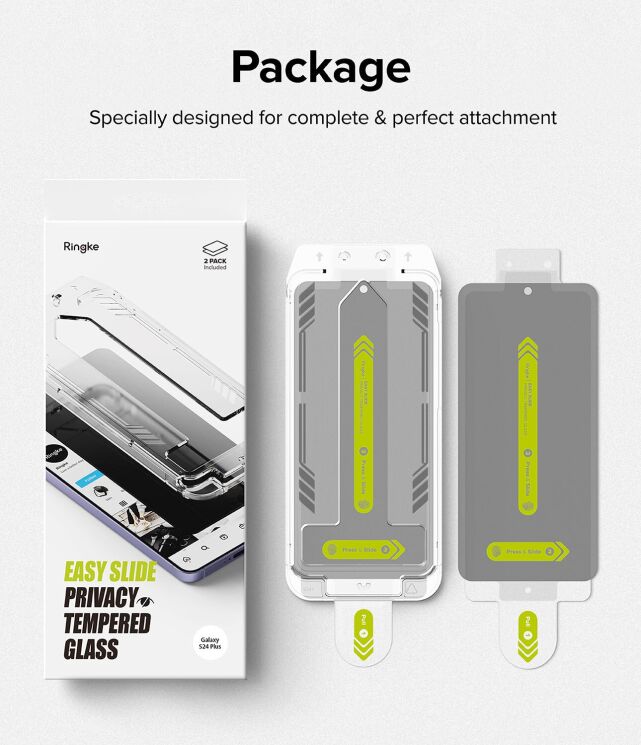 Комплект защитных стекол (2шт) Ringke Easy Slide Privacy для Samsung Galaxy S24 Plus (S926) 8800274968868: фото 18 из 19
