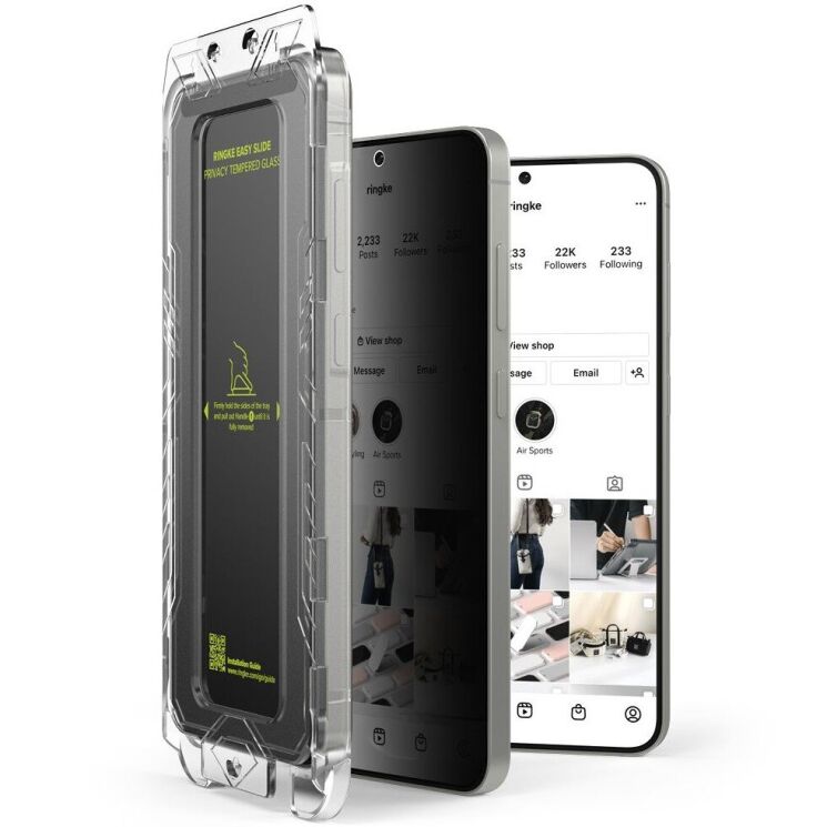 Комплект защитных стекол (2шт) Ringke Easy Slide Privacy для Samsung Galaxy S24 Plus (S926) 8800274968868: фото 2 из 19