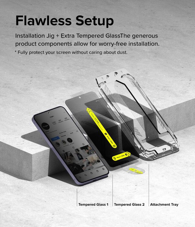 Комплект защитных стекол (2шт) Ringke Easy Slide Privacy для Samsung Galaxy S24 Plus (S926) 8800274968868: фото 7 из 19