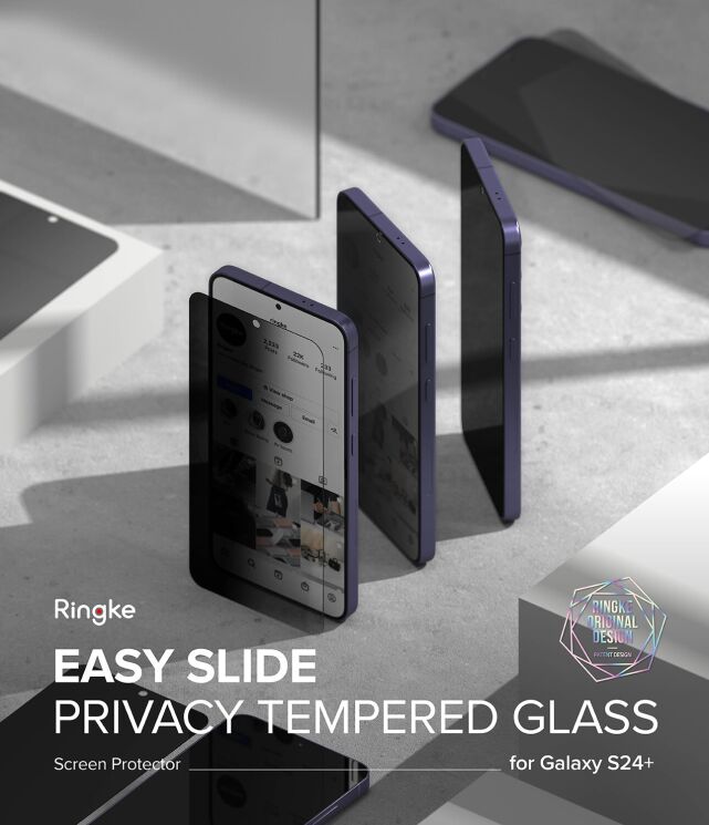 Комплект защитных стекол (2шт) Ringke Easy Slide Privacy для Samsung Galaxy S24 Plus (S926) 8800274968868: фото 3 из 19