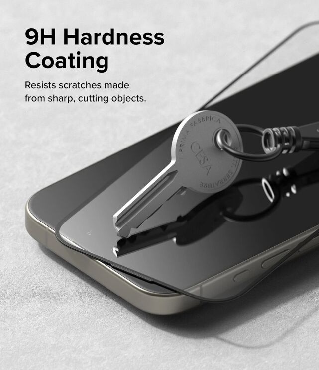 Комплект защитных стекол (2шт) Ringke Easy Slide Tempered Glass для iPhone 15 Pro (8809961785726) - Black: фото 7 из 15