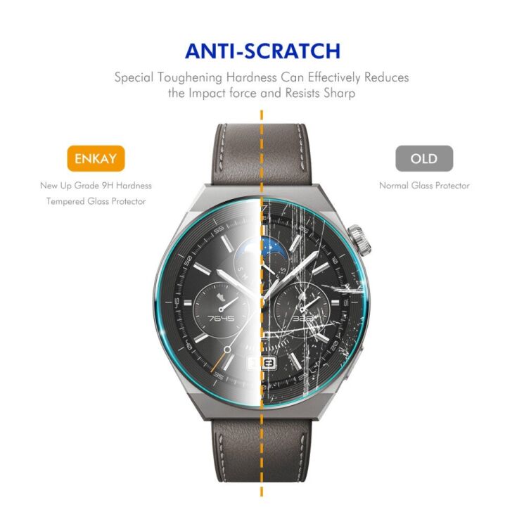 Комплект захисних стекол ENKAY 9H Watch Glass для Garmin Forerunner 165 / 165 Music: фото 5 з 8