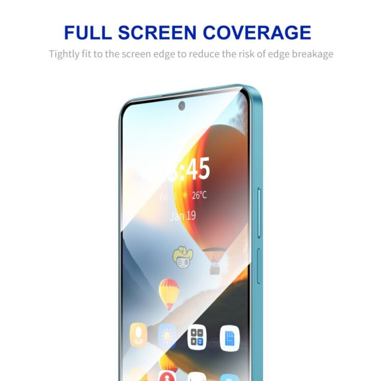 Комплект защитных стекол HAT PRINCE Full Glue для Xiaomi Redmi Note 13 Pro 4G / Poco M6 Pro - Black: фото 2 из 7