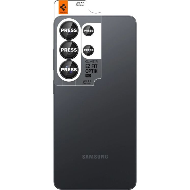 Комплект захисних стекол Spigen Optik Pro Lens Protector для Samsung Galaxy S26 Ultra (S948) AGL11076 - Black: фото 2 з 14