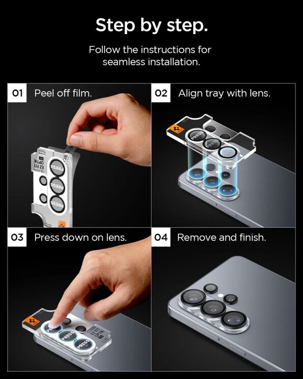 Комплект захисних стекол Spigen Optik Pro Lens Protector для Samsung Galaxy S26 Ultra (S948) AGL11076 - Black: фото 9 з 14