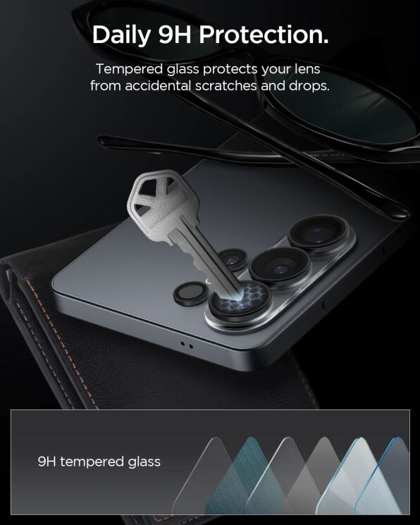 Комплект захисних стекол Spigen Optik Pro Lens Protector для Samsung Galaxy S26 Ultra (S948) AGL11076 - Black: фото 10 з 14