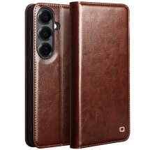 Кожаный чехол QIALINO Classic Case для Samsung Galaxy S26 - Brown: фото 1 из 13