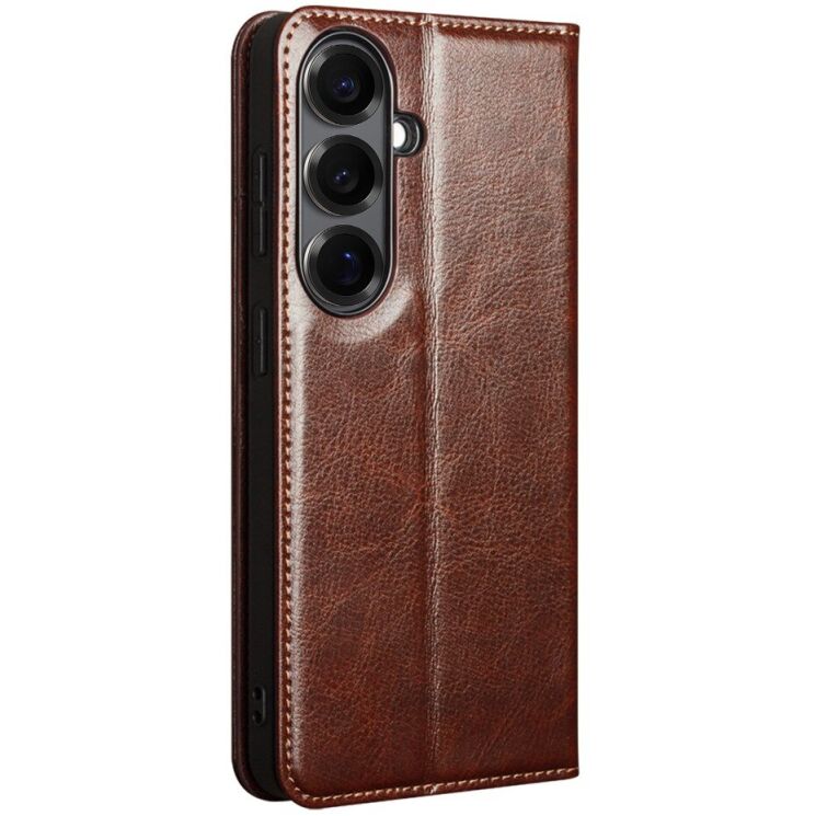 Кожаный чехол QIALINO Classic Case для Samsung Galaxy S26 - Brown: фото 4 из 13