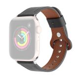 Шкіряний ремінець Deexe Original Style для Apple Watch 46 / 45 / 44 / SE 44 / 42 (Series 1-3) / Ultra / Ultra 2 - Black (251350B)