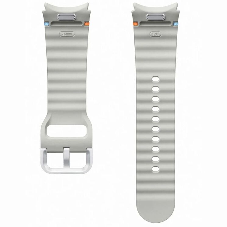 Оригинальный ремешок Sport Band (S/M) для Samsung Galaxy Watch 4 / 4 Classic / 5 / 5 Pro / 6 / 6 Classic / 7 / FE (ET-SNL30SSEGEU) - SILVER: фото 3 из 3