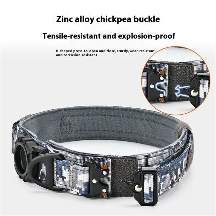 Ошейник Deexe Secure Pet для собак с чехлом Apple AirTag / AirTags 2 - Aviation Camouflage (274033AC) Ошейник Deexe Secure Pet для собак с чехлом Apple AirTag / AirTags 2 - Aviation Camouflage: фото 4 из 8
