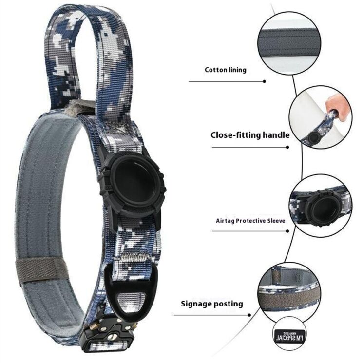 Ошейник Deexe Secure Pet для собак с чехлом Apple AirTag / AirTags 2 - Aviation Camouflage (274033AC) Ошейник Deexe Secure Pet для собак с чехлом Apple AirTag / AirTags 2 - Aviation Camouflage: фото 6 из 8