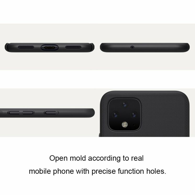 Пластиковый чехол NILLKIN Frosted Shield для Google Pixel 4 XL - Black: фото 13 из 18