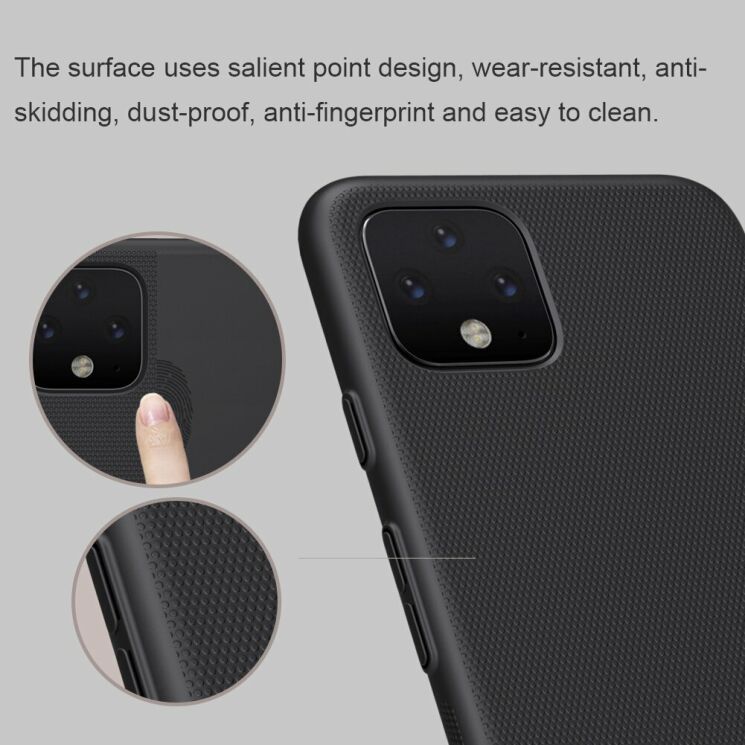 Пластиковый чехол NILLKIN Frosted Shield для Google Pixel 4 XL - Black: фото 12 из 18