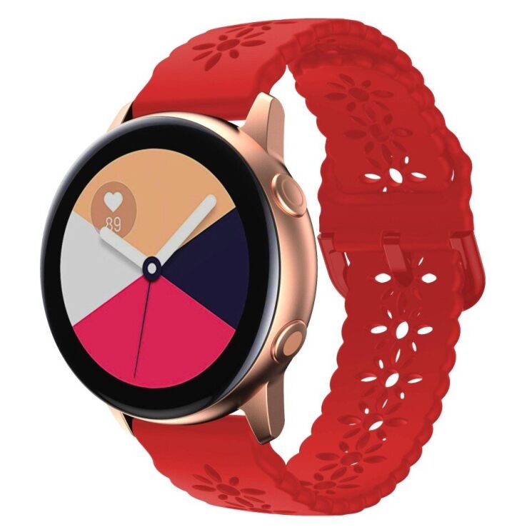 Ремінець Deexe Blossom Strap для Samsung Galaxy Watch 5 (40/44mm) / 5 Pro (45mm) - Red: фото 1 з 4