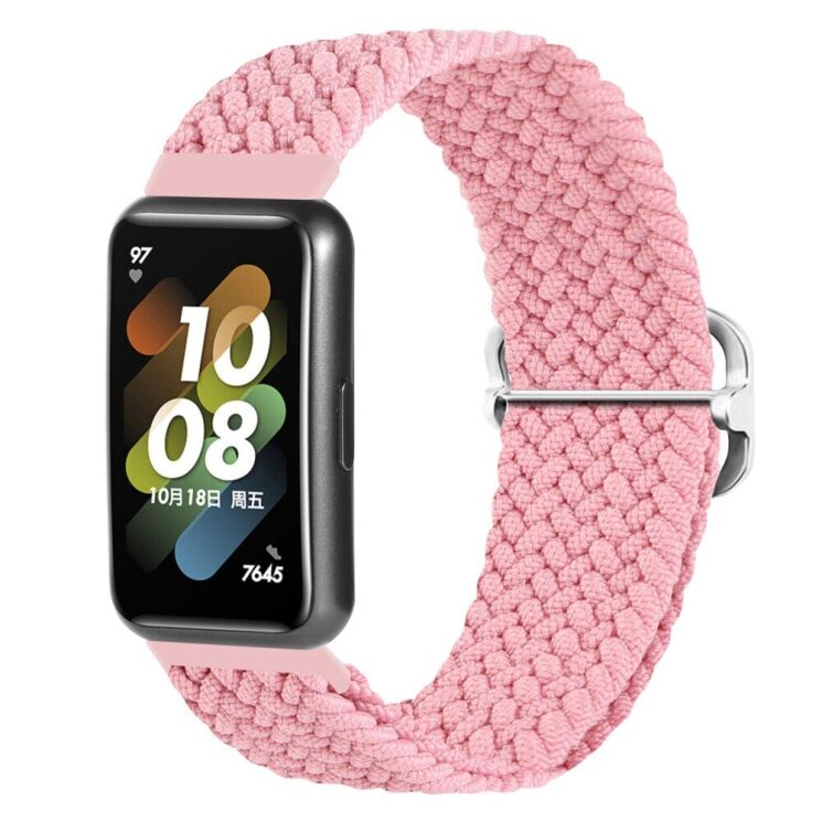 Ремінець Deexe Braided Strap для Huawei Band 7 - Pink: фото 2 з 6