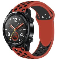 Ремінець Deexe Dual Color для годинників з шириною кріплення 22 мм - Red / Black: фото 1 з 7