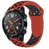 Ремінець Deexe Dual Color для годинників з шириною кріплення 22 мм - Red / Black (216905E)