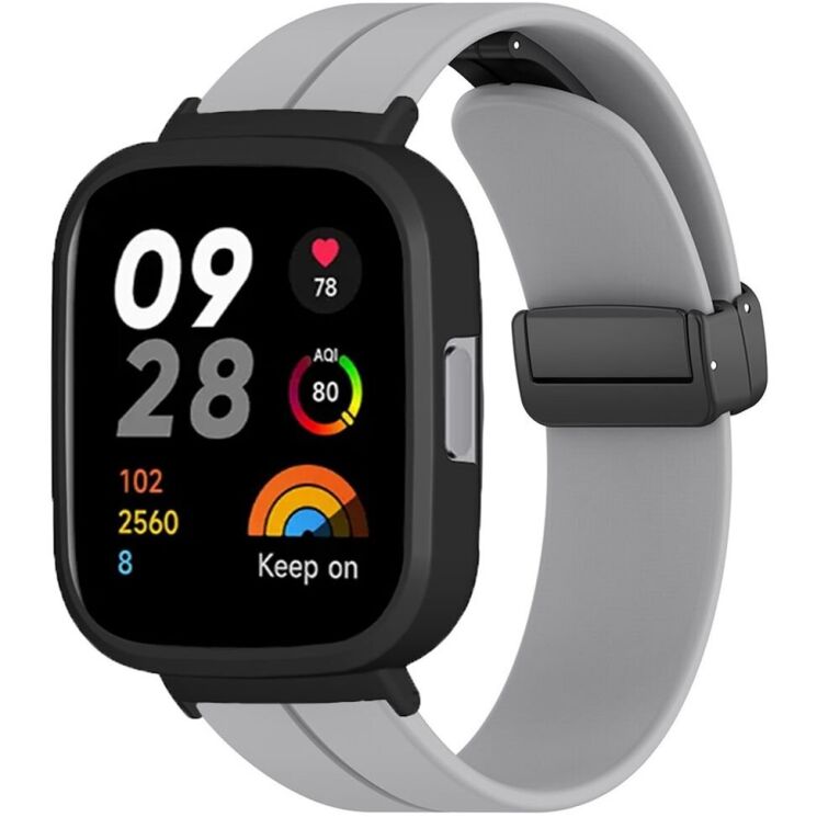 Ремінець Deexe Magnetic Braselet для Xiaomi Redmi Watch 3 - Grey: фото 2 з 3