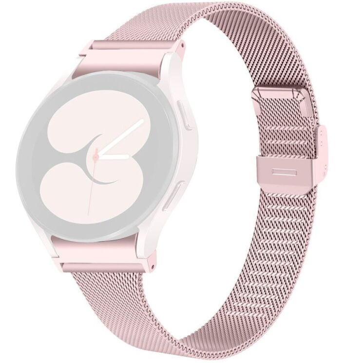 Ремешок Deexe Milanese Bracelet для Samsung Galaxy Watch 4 / 4 Classic / 5 / 5 Pro / 6 / 6 Classic / 7 / FE - Rose Pink: фото 1 из 7