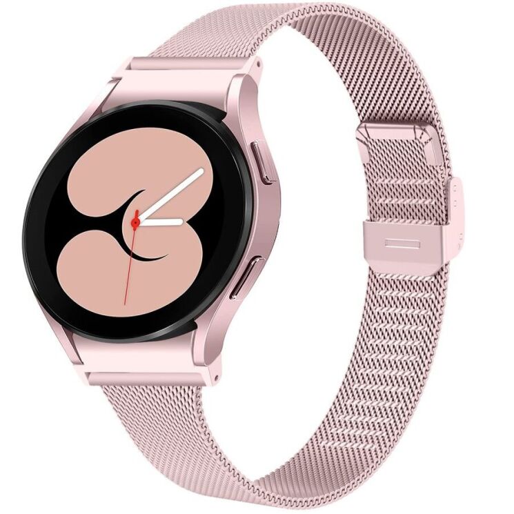 Ремешок Deexe Milanese Bracelet для Samsung Galaxy Watch 4 / 4 Classic / 5 / 5 Pro / 6 / 6 Classic / 7 / FE - Rose Pink: фото 3 из 7