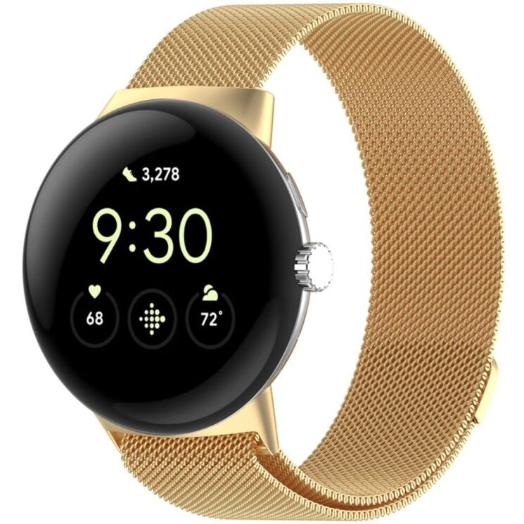 Ремешок Deexe Milanese Loop для Google Pixel Watch / Watch 2 / Watch 3 (41mm) - Gold: фото 2 из 8