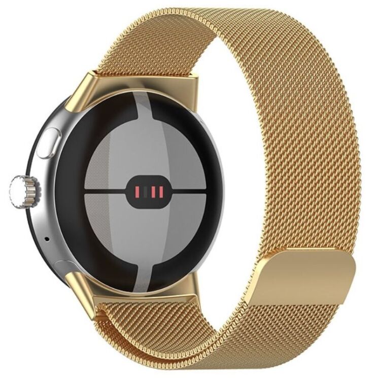 Ремешок Deexe Milanese Loop для Google Pixel Watch / Watch 2 / Watch 3 (41mm) - Gold: фото 1 из 8