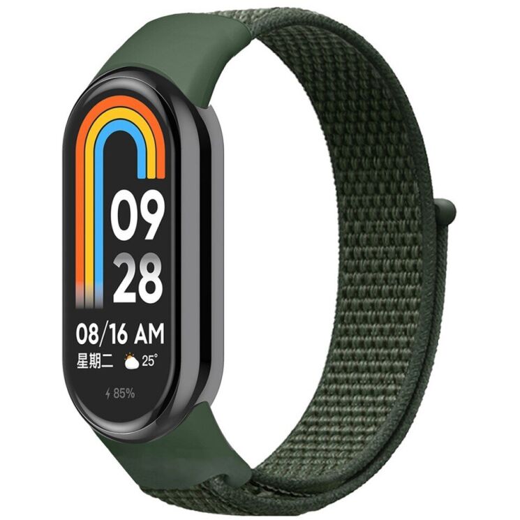 Ремешок Deexe Nylon Loop для Xiaomi Mi Smart Band 8 / 9 - Army Green: фото 1 из 3