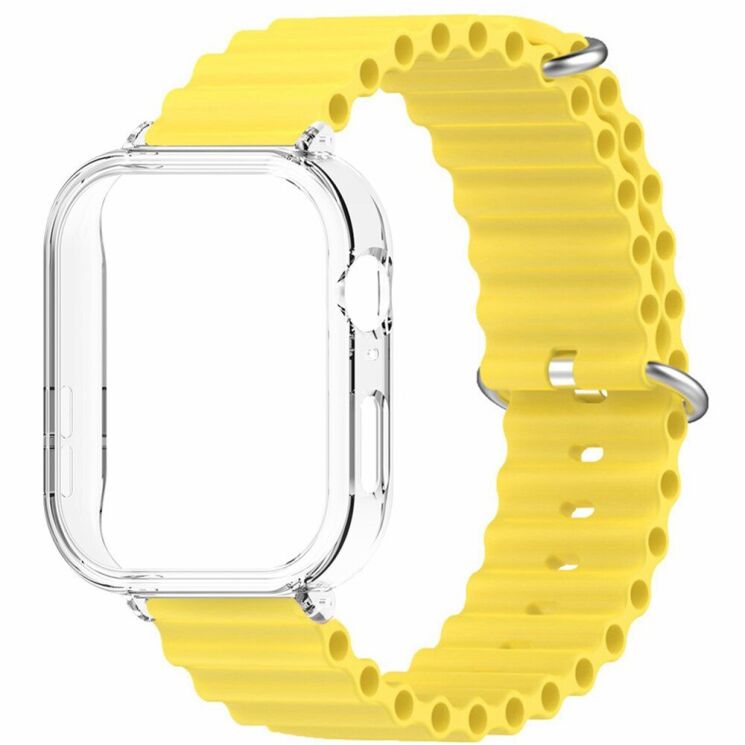 Ремешок Deexe Ocean Silicone для Huawei Watch Fit 3 - Yellow: фото 2 из 3