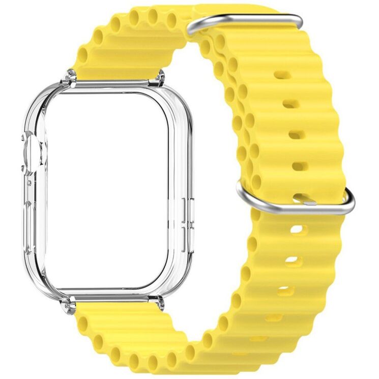 Ремешок Deexe Ocean Silicone для Huawei Watch Fit 3 - Yellow: фото 3 из 3