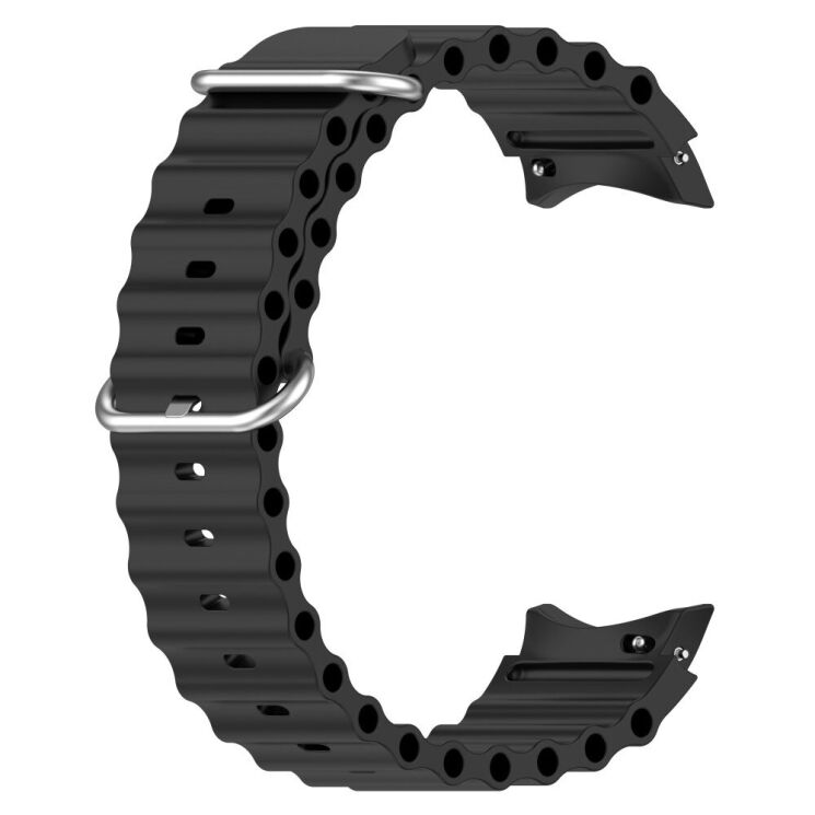 Ремешок Deexe Ocean Strap для Samsung Galaxy Watch 4 / 5 / 6 / 7 / FE (40mm) - Black: фото 2 из 7