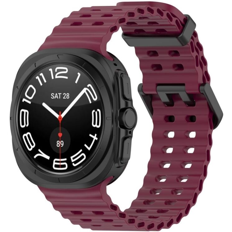 Ремешок Deexe Ocean Strap для Samsung Galaxy Watch Ultra (47mm) - Wine Red: фото 4 из 9