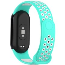 Ремешок Deexe Dual Color для Xiaomi Mi Smart Band 8 / 9 - Cyan / White: фото 1 из 7