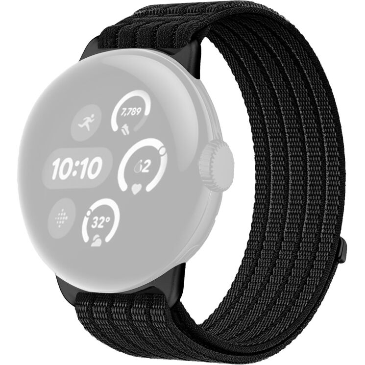 Ремешок Deexe Soft Weave для Google Pixel Watch 4 / 3 / 2 / 1 (41mm) - Black: фото 1 из 5