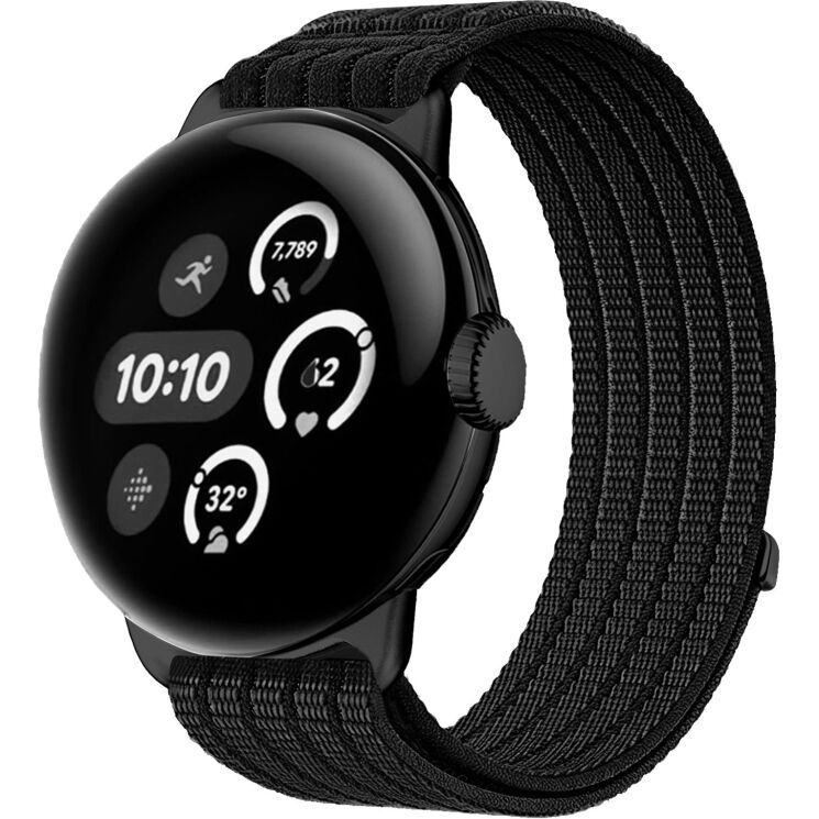 Ремешок Deexe Soft Weave для Google Pixel Watch 4 / 3 / 2 / 1 (41mm) - Black: фото 2 из 5