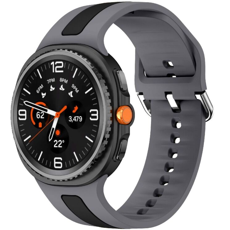 Ремінець Deexe Sport Strap для Samsung Galaxy Watch 8 (40/44mm) / 8 Classic - Grey / Black: фото 2 з 6