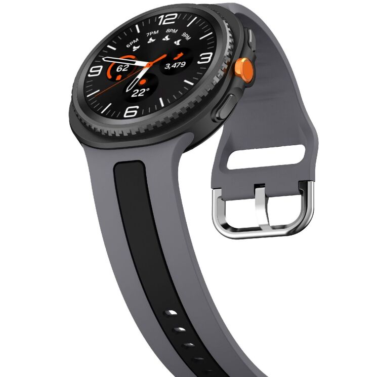 Ремінець Deexe Sport Strap для Samsung Galaxy Watch 8 (40/44mm) / 8 Classic - Grey / Black: фото 4 з 6