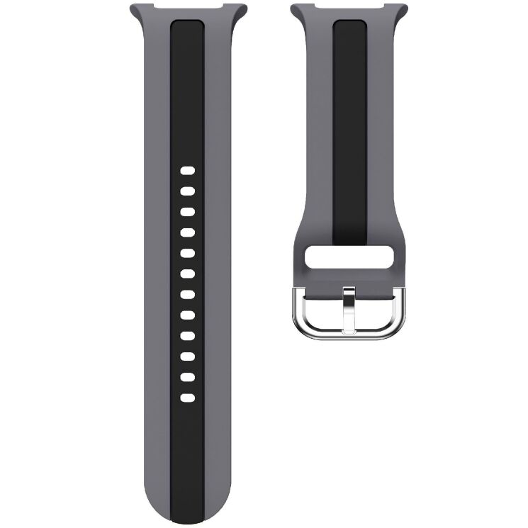 Ремінець Deexe Sport Strap для Samsung Galaxy Watch 8 (40/44mm) / 8 Classic - Grey / Black: фото 5 з 6