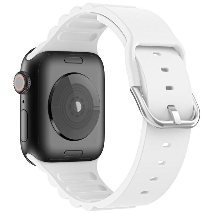 Ремешок Deexe Stripes Series для Apple Watch 42 (Series 10) / 41 / 40 / SE 40 / 38 - White: фото 1 из 7