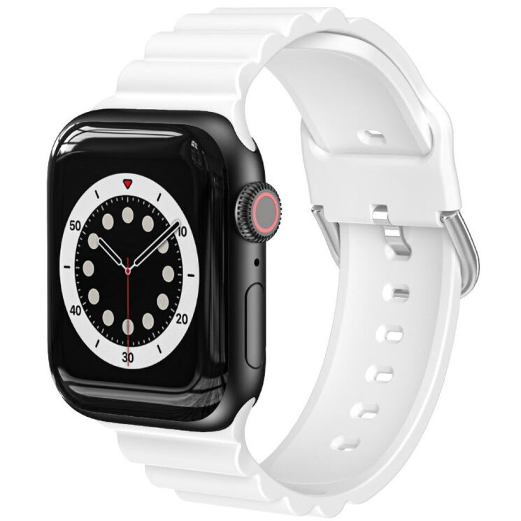 Ремешок Deexe Stripes Series для Apple Watch 42 (Series 10) / 41 / 40 / SE 40 / 38 - White: фото 2 из 7