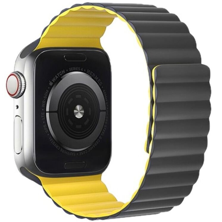 Ремешок Hoco WA07 для Apple Watch 42 (Series 10/11) / 41 / 40 / SE 40 / 38 - Gray / Yellow: фото 1 из 5