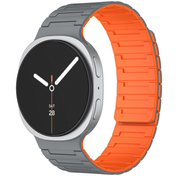 Ремешок Reframe Magnetic Band для Samsung Galaxy Watch 8 (40/44mm) / 8 Classic - Grey / Orange: фото 3 из 4