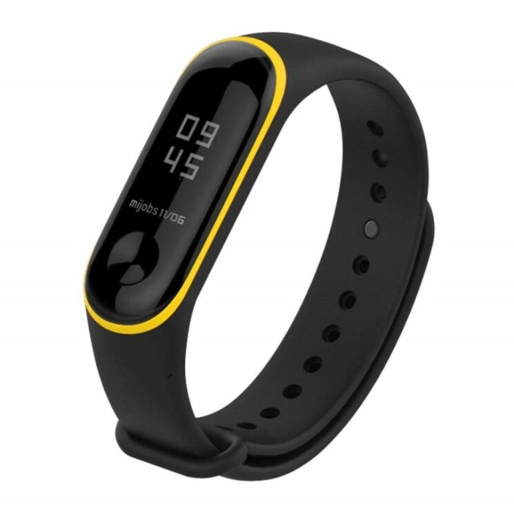 Ремінець UniCase D-Color для Xiaomi Mi Band 3 - Black / Yellow: фото 1 з 3