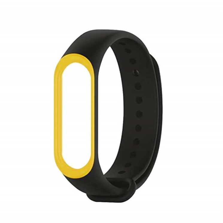 Ремінець UniCase D-Color для Xiaomi Mi Band 3 - Black / Yellow: фото 2 з 3